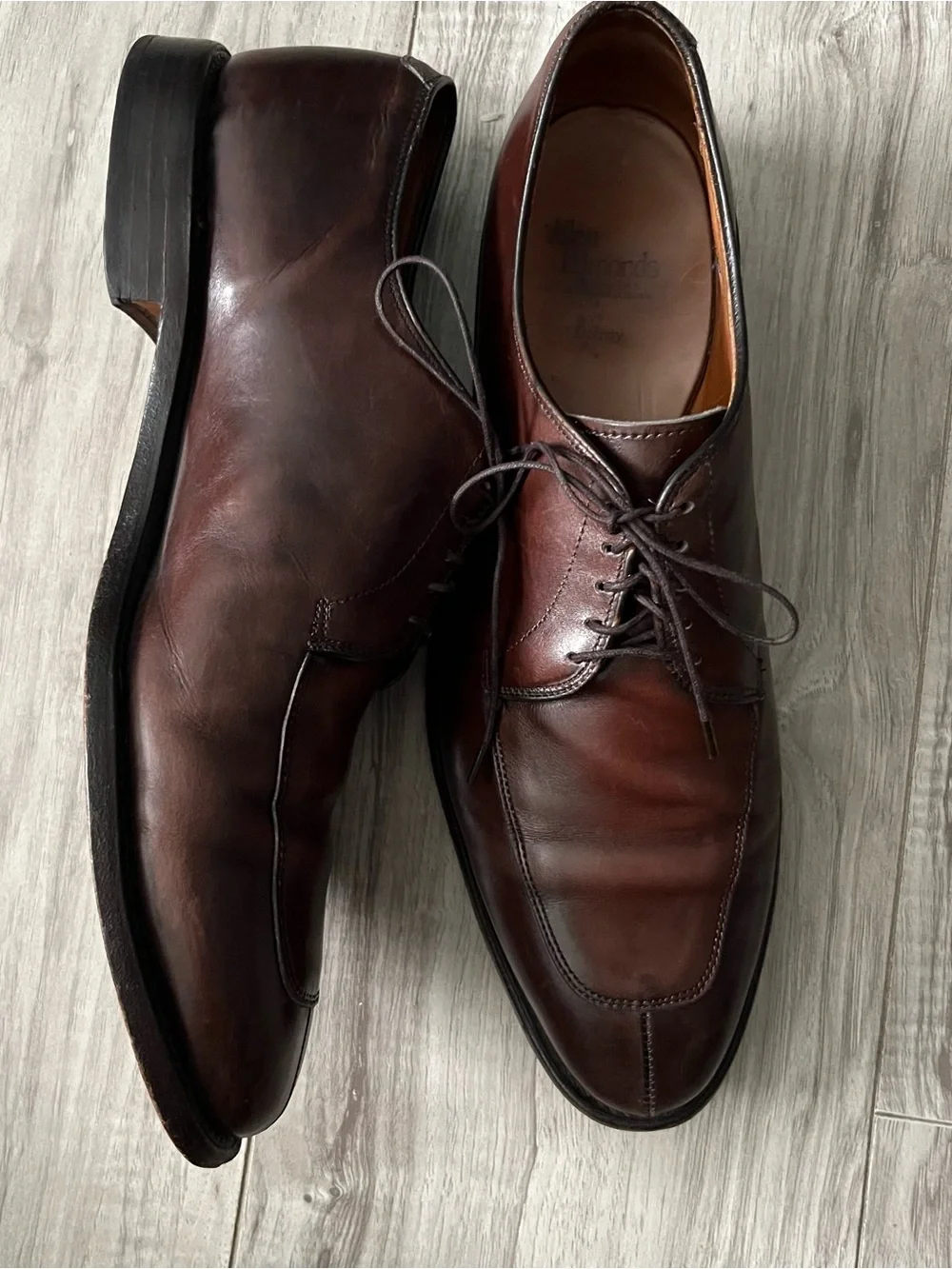 Allen Edmonds Dark Brown Leather Split-Toe Derby Shoes